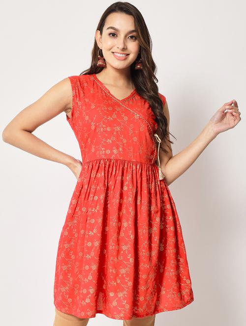 red colored angrakha kurta - 20280861 - Very Small Image - 1