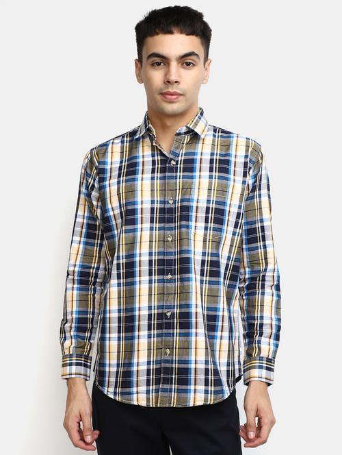 men  multi color regular fit checkered casual shirt - 20281575 - Very Small Image - 1
