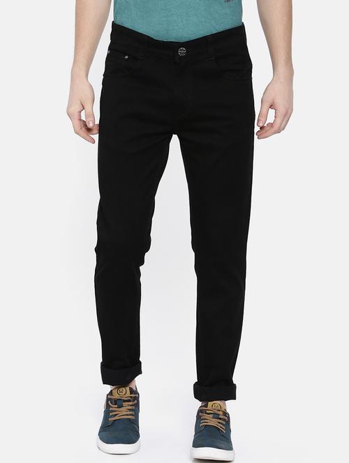 men black mid rise plain jeans - 20282362 - Very Small Image - 1