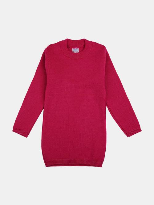 girls magenta pink cotton blend sweater - 20282427 - Very Small Image - 1