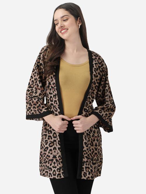 animal print asymmetric shrug - 20283950 - Very Small Image - 1