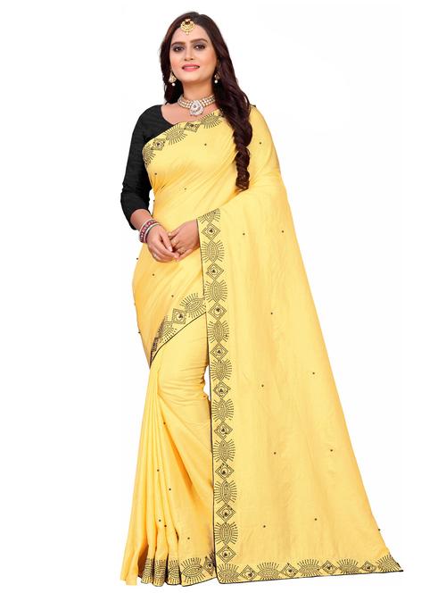 yellow colored embellished  saree with blouse - 20286428 - Very Small Image - 1