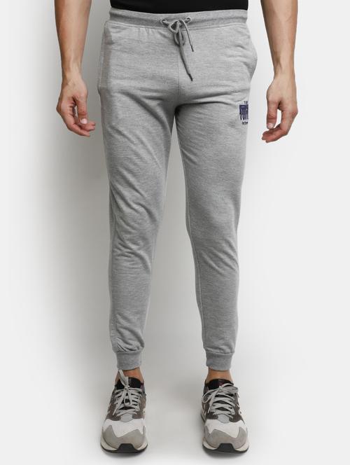 men typographic print grey cotton ankle length track pant - 20288866 - Very Small Image - 1