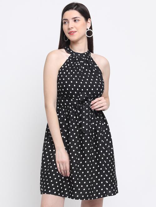black polka dots a-line dress - 20289375 - Very Small Image - 1