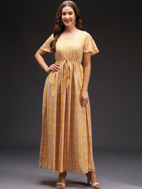 yellow batik print maxi dress - 20289393 - Very Small Image - 1