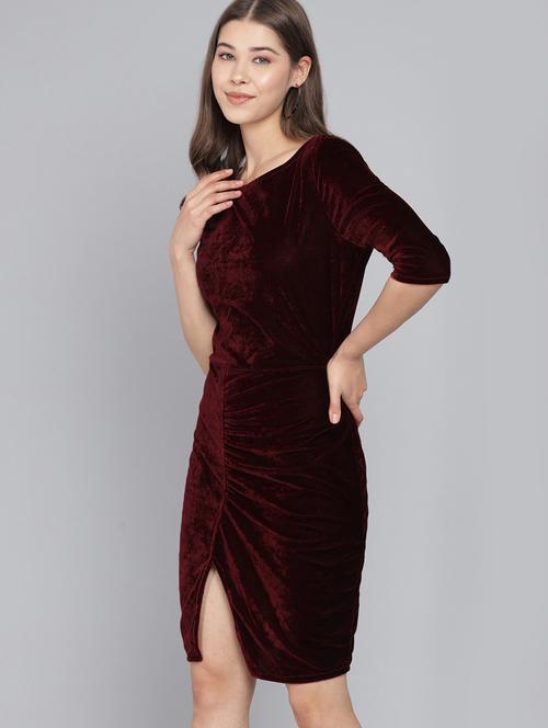 women's bodycon solid dress - 20290091 - Very Small Image - 1
