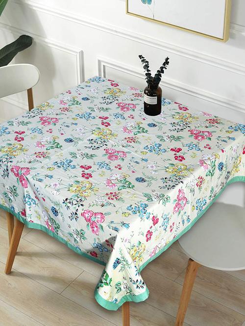 indhome life cotton square pack of 1  dining table cloth cover  4 seater, 60 x 60 inches - 20290181 - Very Small Image - 1