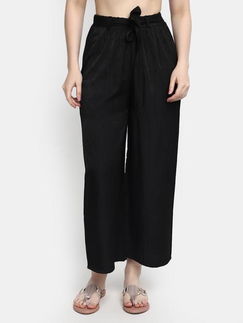 women solid flat front wide leg trouser - 20290501 - Very Small Image - 1