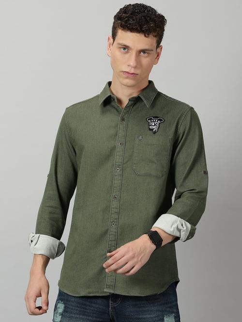 mens placement print casual shirt - 20290851 - Very Small Image - 1