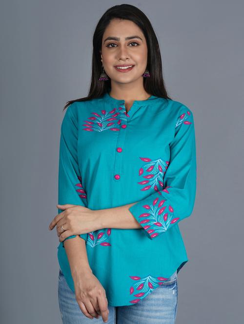 ai aqua printed regular tunic - 20292981 - Very Small Image - 1