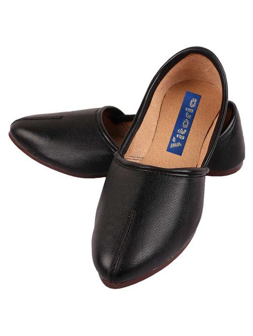black pu slip on jutis - 20294383 - Very Small Image - 1