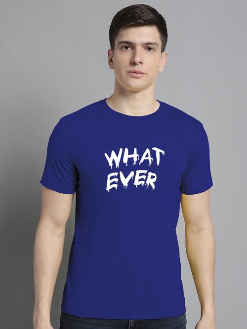 men blue cotton chest print t-shirt - 20295772 - Very Small Image - 1