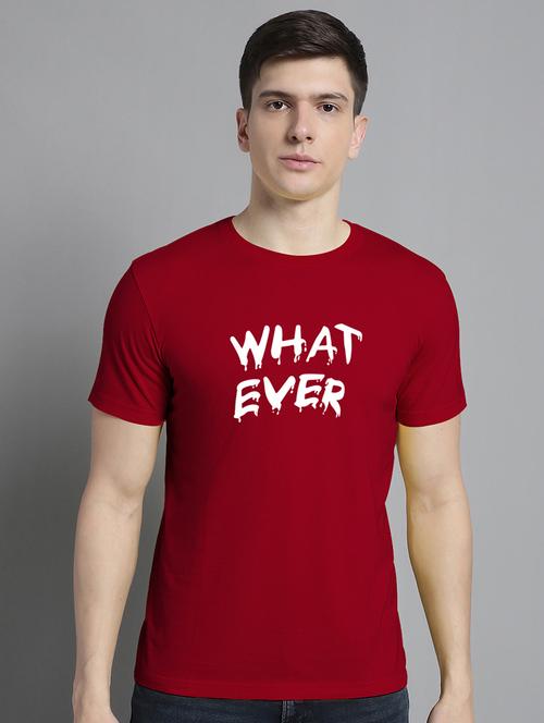 men typography print maroon cotton t-shirt - 20295774 - Very Small Image - 1