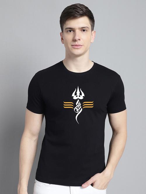 men round neck chest print t-shirt - 20295784 - Very Small Image - 1