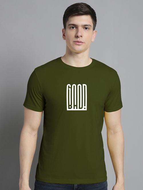 men round neck chest print t-shirt - 20295799 - Very Small Image - 1