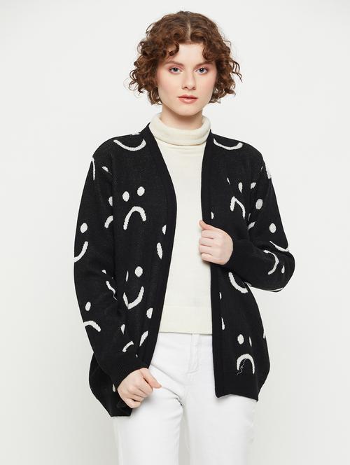 shirt collar self design cardigan - 20295868 - Very Small Image - 1