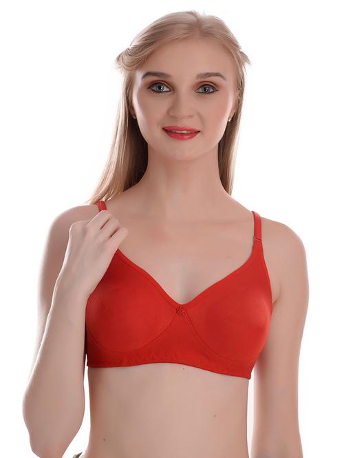 red cotton blend regular bra - 20296322 - Very Small Image - 1
