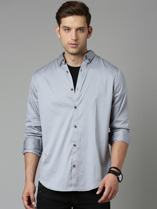 mens solid casual shirt - 20298145 - Very Small Image - 1