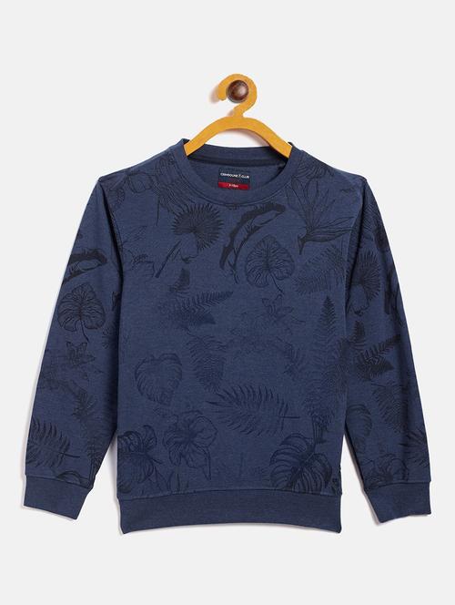 dark blue tropical print regular sweatshirt - 20298353 - Very Small Image - 1