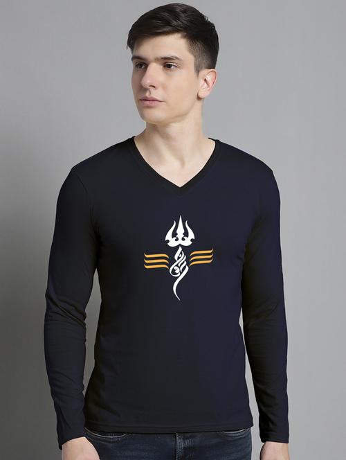 black cotton chest print tshirt - 20299146 - Very Small Image - 1