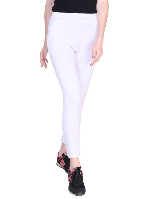 white solid ankle length jegging - 20299305 - Very Small Image - 1