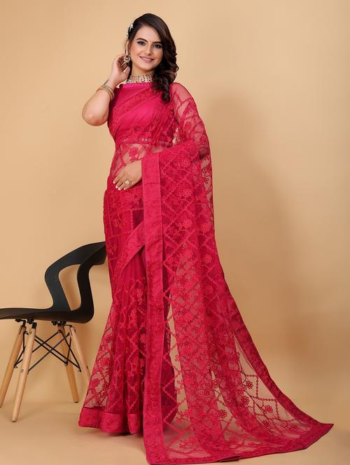 women's embroidered saree with blouse - 20299648 - Very Small Image - 1