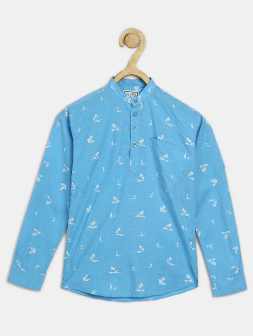 blue printed long sleeves shirt - 20300402 - Very Small Image - 1