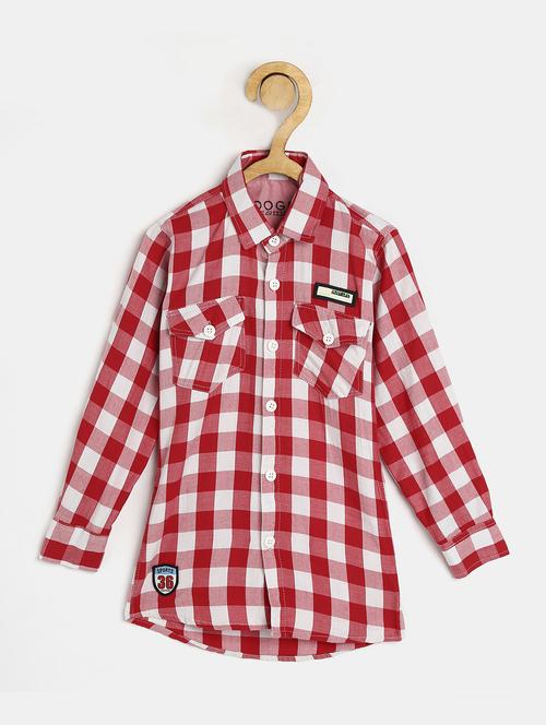red checkered long sleeves shirt - 20300446 - Very Small Image - 1