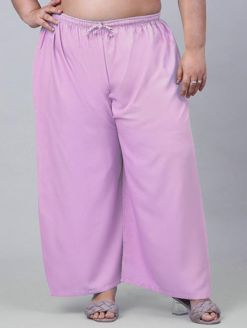 women mid rise solid flared palazzo - 20300679 - Very Small Image - 1