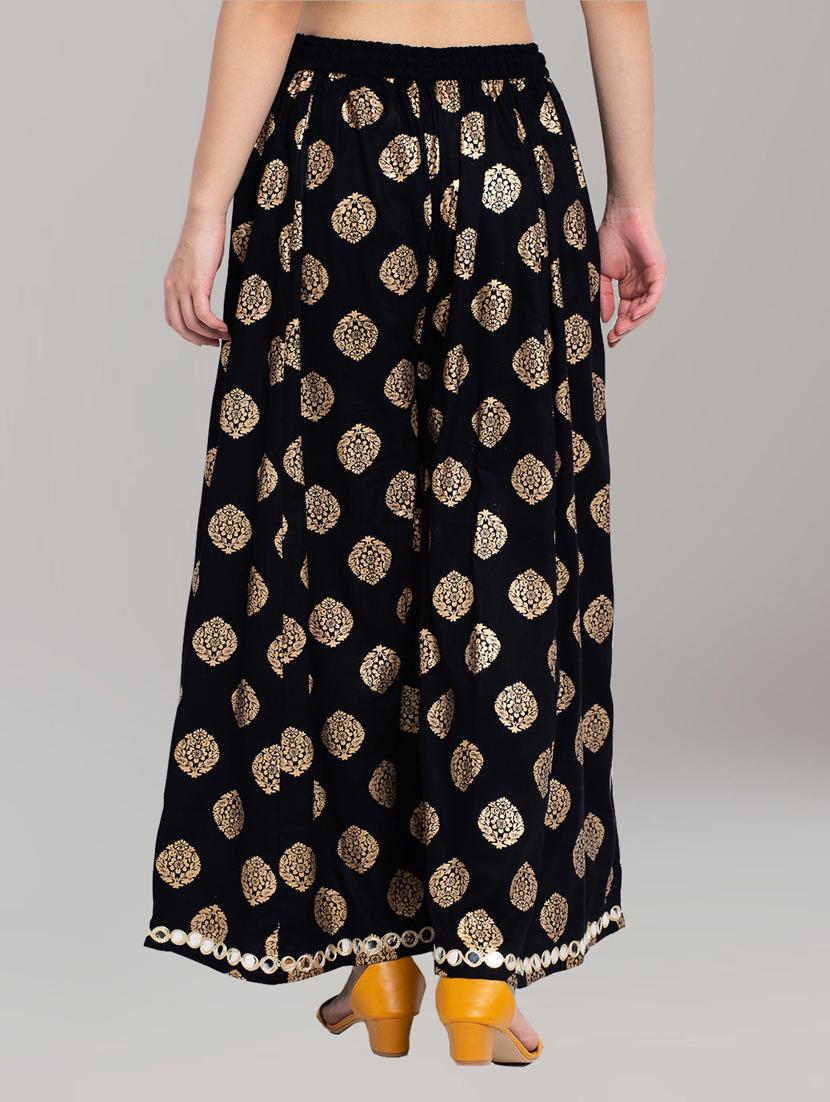 black foil print palazzo - 20300732 - Zoom Image - 2