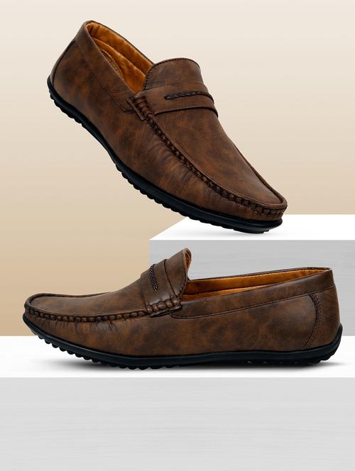 brown leather slip on loafers - 20302089 - Very Small Image - 1