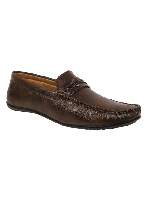 men solid coffee brown slip on loafer - 20302135 - Very Small Image - 1