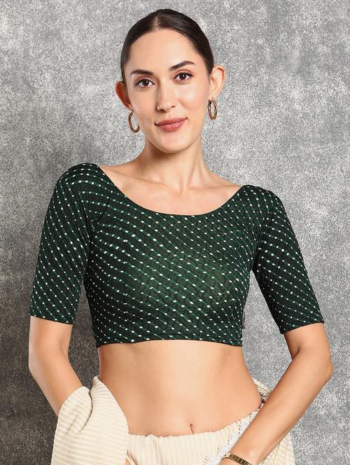 women green round neck regular blouse - 20303089 - Very Small Image - 1