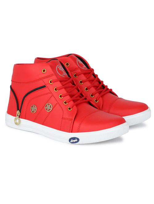 red mesh & synthetic lace up sneakers - 20303164 - Very Small Image - 1