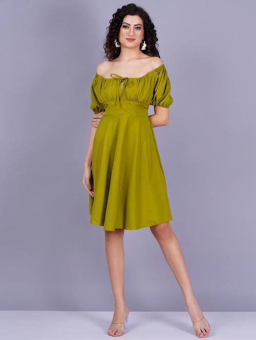 women's fit & flare solid dress - 20303990 - Very Small Image - 1