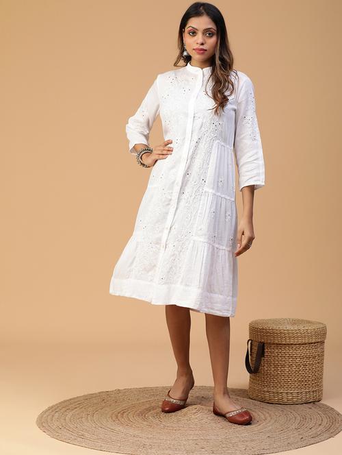 white colored a-line kurta - 20304846 - Very Small Image - 1