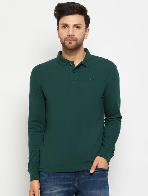 men green solid polo t-shirt - 20304926 - Very Small Image - 1