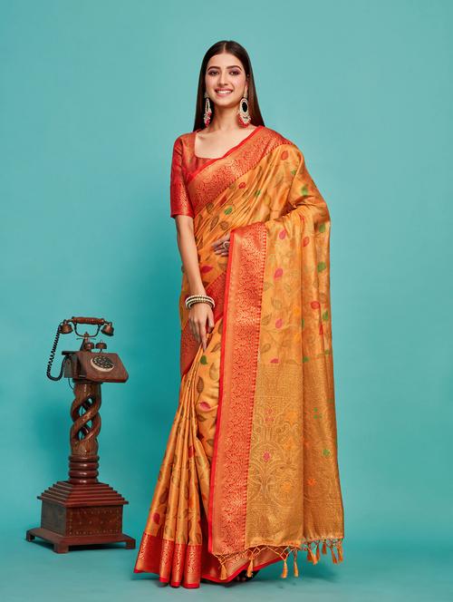 women's banarasi saree with blouse - 20305025 - Very Small Image - 1