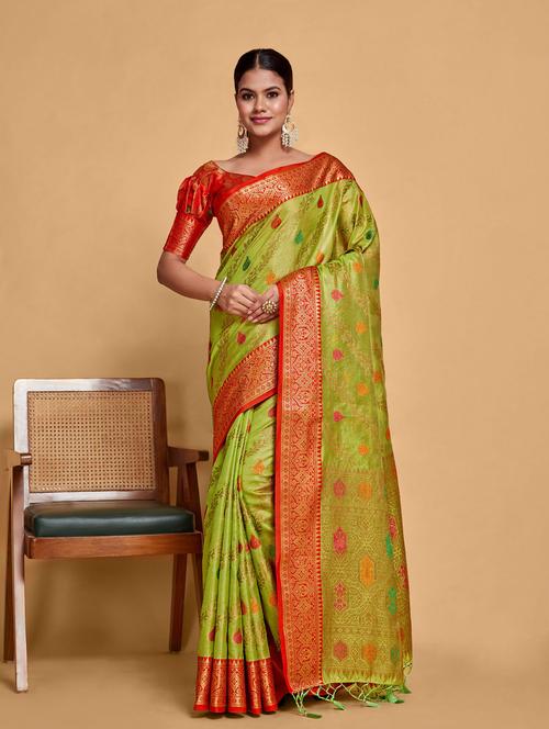 women's banarasi saree with blouse - 20305030 - Very Small Image - 1