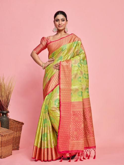 women's banarasi saree with blouse - 20305113 - Very Small Image - 1