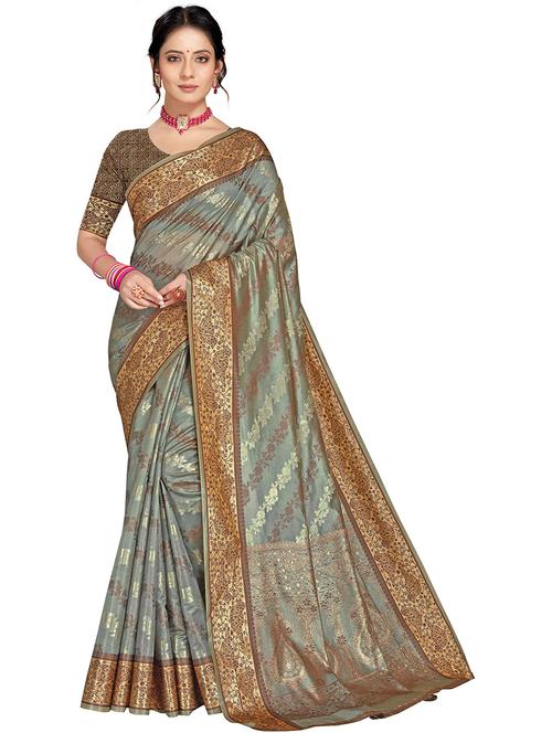 women's banarasi saree with blouse - 20305894 - Very Small Image - 1
