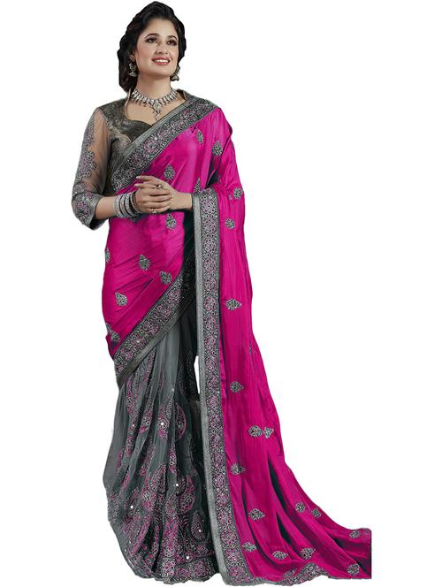 multi colored half and half  saree with blouse - 20305904 - Very Small Image - 1
