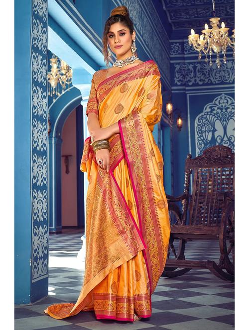 women's banarasi saree with blouse - 20305936 - Very Small Image - 1