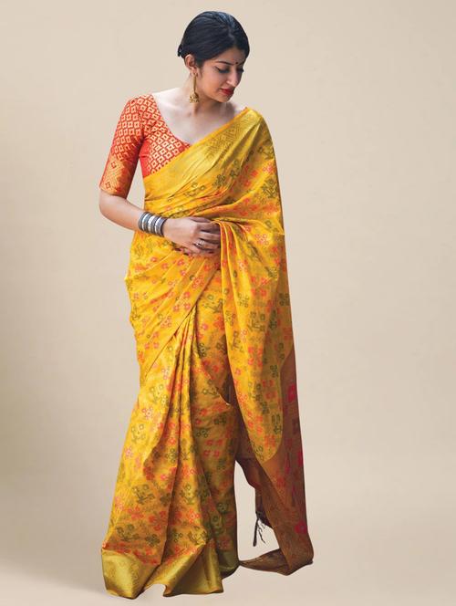women's banarasi saree with blouse - 20306000 - Very Small Image - 1