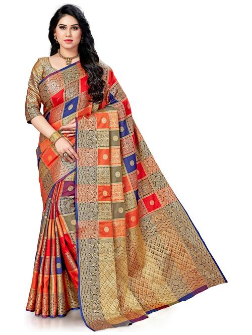 women's banarasi saree with blouse - 20306016 - Very Small Image - 1