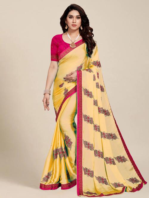 women's embroidered saree with blouse - 20306123 - Very Small Image - 1