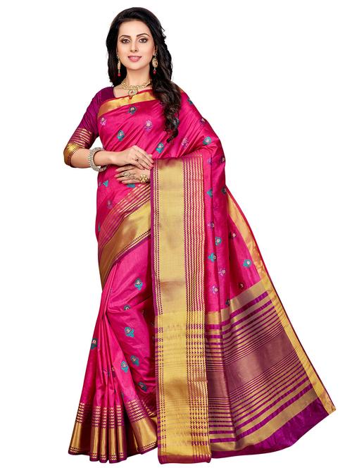 women's embroidered saree with blouse - 20306342 - Very Small Image - 1
