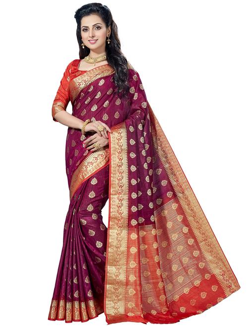 women's self design multi colored saree with blouse - 20306488 - Very Small Image - 1