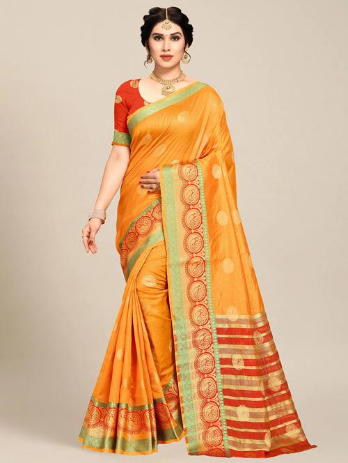 women's banarasi saree with blouse - 20306536 - Very Small Image - 1