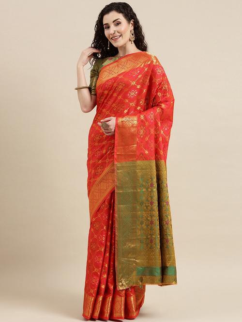 women's banarasi saree with blouse - 20306615 - Very Small Image - 1